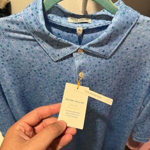 Peter Millar NWT XL Blue Golf Polo